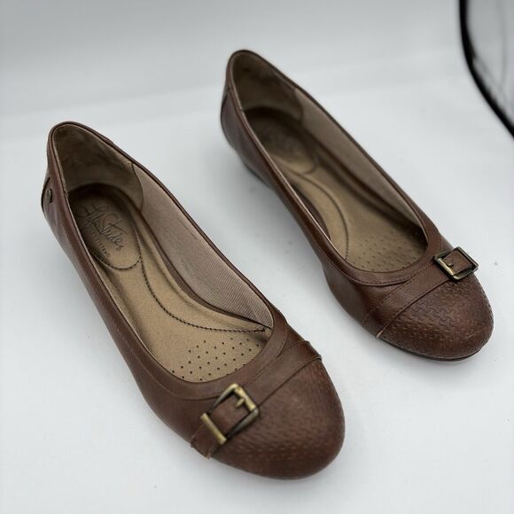 Life Stride Loafers Womens Size 7.5 Fun‎ Ballet Comfort Brown Slip On B1 - Picture 1 of 9